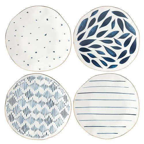 Versatile Blue Bay Porcelain Dessert Plates 4 Count Breathable