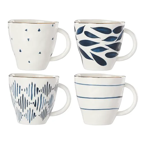 Flexible Blue Bay 4 Piece Dessert Mug Set 4 Count Quality