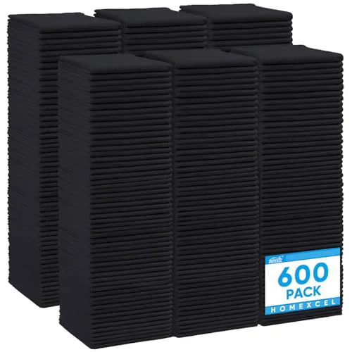 Soft Black Microfiber Cleaning Cloth 600 Pack 600 Count Trendy
