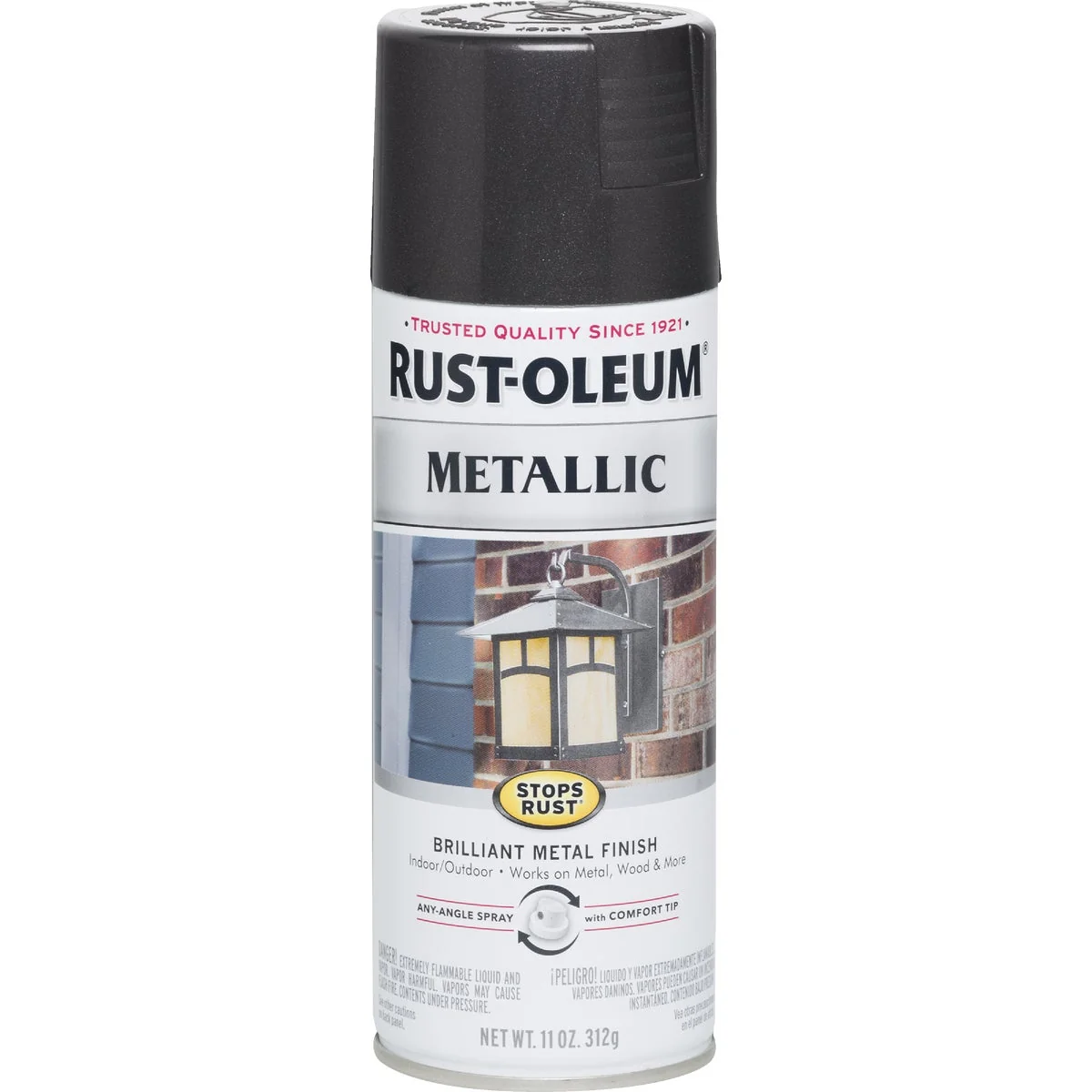 Original Rust-Oleum Stops Rust 11 Oz. Metallic Satin Spray Paint Black Night Reusable
