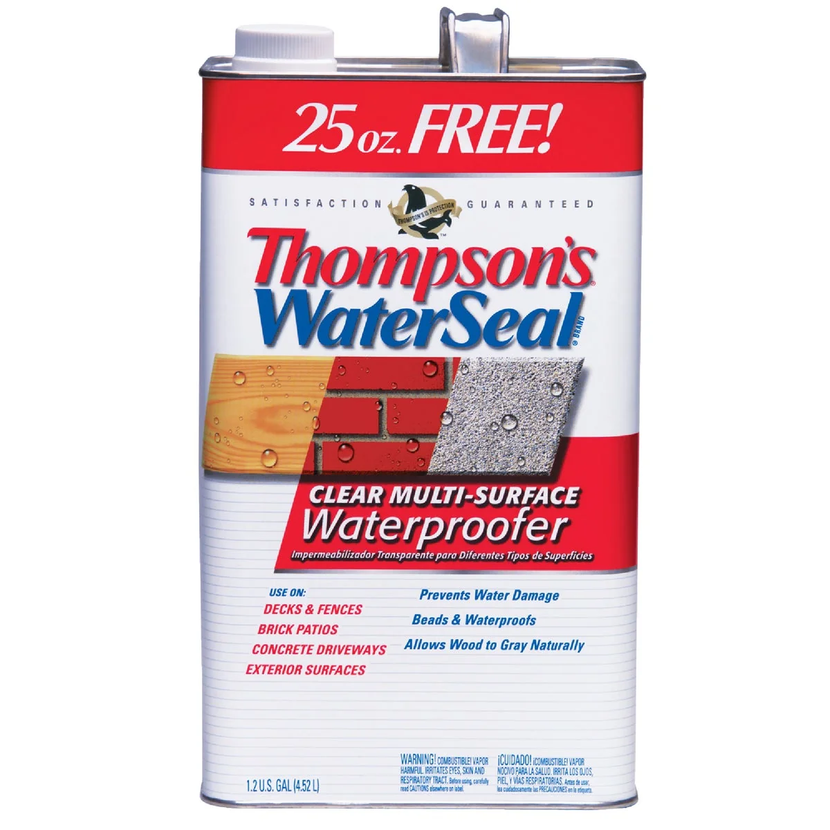 Original Thompsons WaterSeal Clear VOC MultiSurface Waterproofing Sealer 1.2 Gal. Responsible