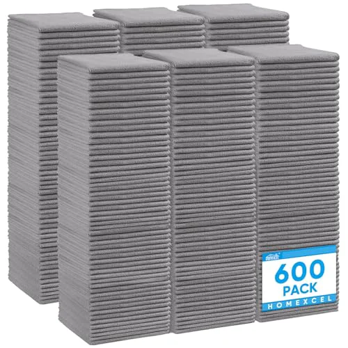 Expertly Made Grey Microfiber Cleaning Cloth 600 Pack 600 Count Premium