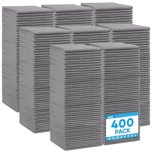 Functional Grey Microfiber Cleaning Cloth 400 Pack 400 Count Comfortable