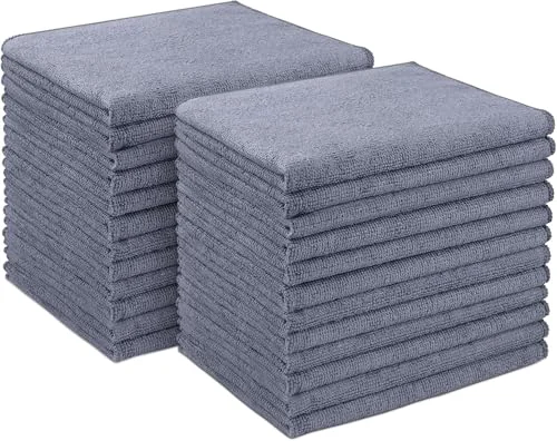Advanced Gray Microfiber Cleaning Cloth 24 Count Eco-Friendly