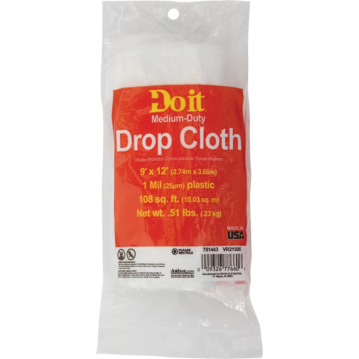 High-Performance Do it Plastic 9 Ft. x 12 Ft. 1 mil Drop Cloth Practical