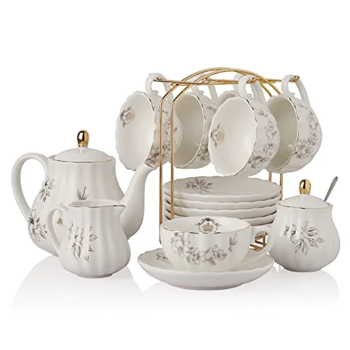 Top-Quality Porcelain Tea Sets British Royal Series 22 Count Smart