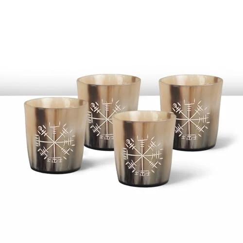 Advanced Viking Horn Shot Glasses Set of 4 4 Count Premium