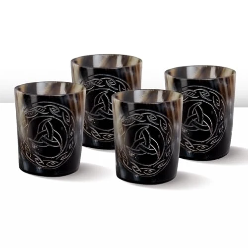 Classic Viking Horn Shot Glasses Set of 4 4 Count Powerful