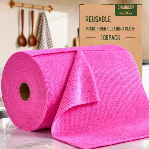 Premium Microfiber Cleaning Cloth Roll 100 Count Sustainable