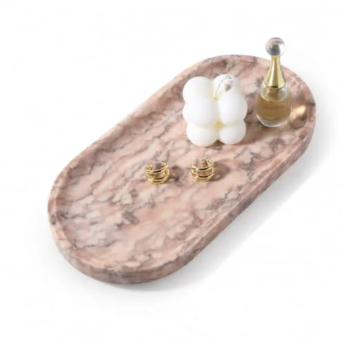 Carefully Designed Natural Marble Decorative Tray Stone Plate Modern