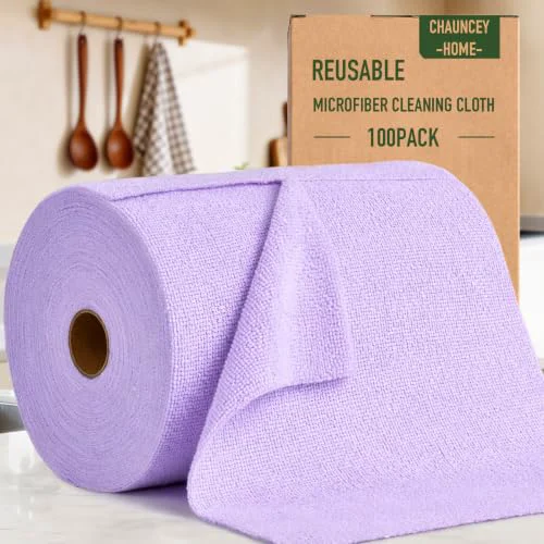 Exceptional Microfiber Cleaning Cloth Roll 100 Count Lightweight