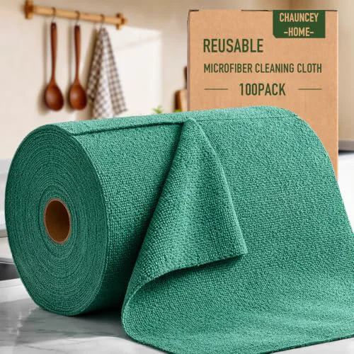 Soft Microfiber Cleaning Cloth Roll 100 Count Consistent