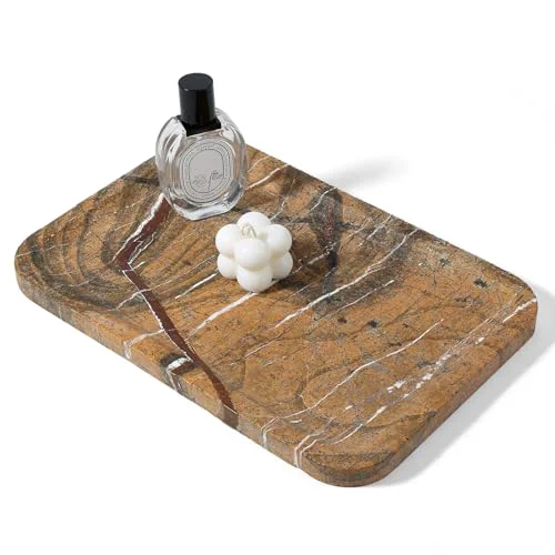 Consistent Marble Tray 12 x8 Natural Marble Vanity Tray for Countertop Bathroom Kitchen Dresser High-End