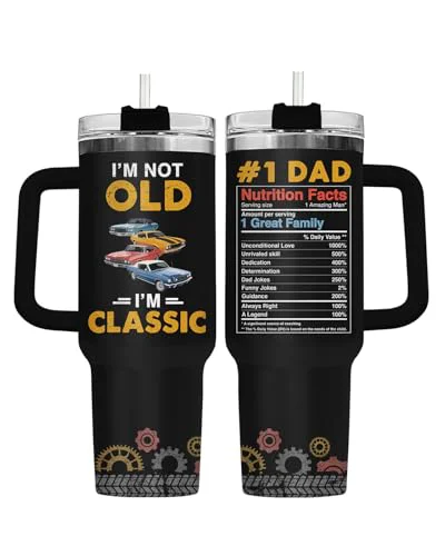Effective Funny Classic Dad Retro Car Im 40 oz Tumbler with Handle Traditional