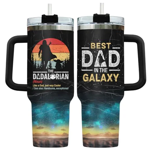 Optimized Dadalorian Daddy Dad Funny 40 oz Tumbler with Handle First-Class