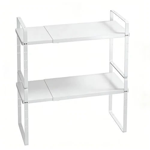 Advanced Expandable Cabinet Shelf Organizer 2 Count Solid