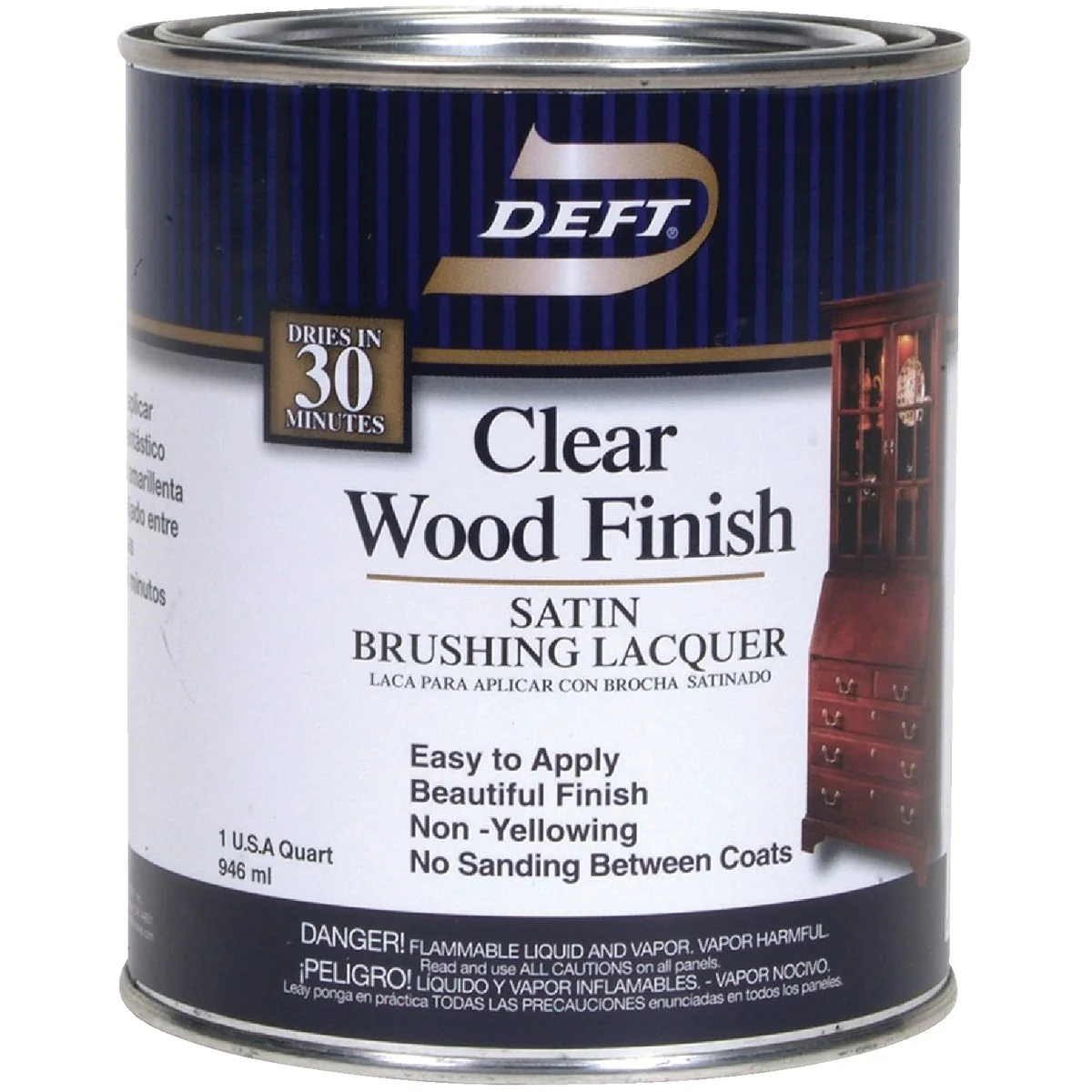 Quality Deft Satin Quart 100 Sq. Ft. Qt. Lacquer Functional