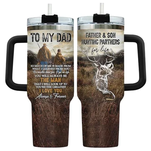 Reliable Hunting Father Hunter Partner Life 40 oz Tumbler with Handle Enhanced