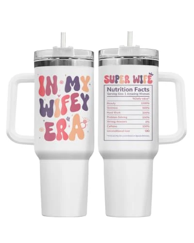 Top-Quality Valentine s My Wifey Era Funny 40 oz Tumbler with Handle Carefully Designed