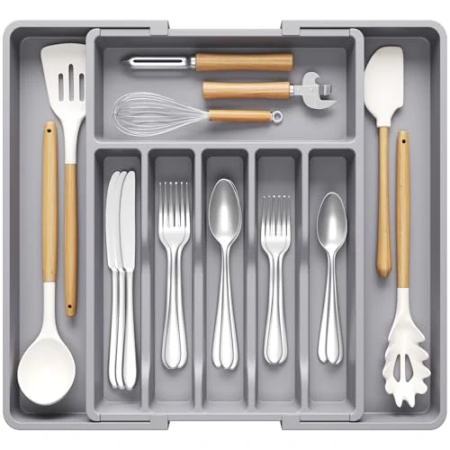 Natural Extra Large Silverware Drawer Organizer High-Quality