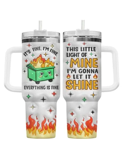 Smooth Dumpster Fire This Little 40 oz Tumbler with Handle High-Grade