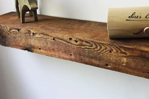 World-Class Reclaimed Wood Fireplace Mantel Shelf Smooth