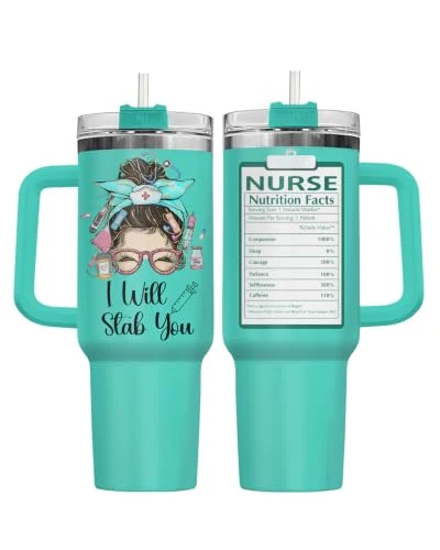 Prestigious Nurse Life Funny Will Stab You 40 oz Tumbler with Handle Trendy
