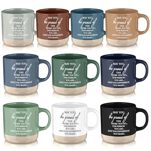 First-Class 10 Pcs Thank You Mugs Bulk 13 oz Inspirational Ceramic Coffee Mugs May You Be Proud Appreciation Gift Back to School Gift for Teacher Nurse Employee Coworker Office Staff 10 Count Next-Generation