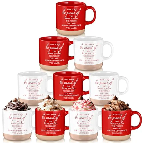 Outstanding 10 Pcs Thank You Mugs Bulk Gifts 13 oz Inspirational Ceramic Coffee Mugs May You Be Proud of Appreciation Gift for Teacher Nurse Employee Office Staff Coworker 10 Count Long-Lasting