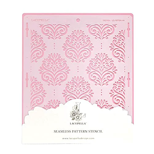Clean Cake Stencil Seamless Delicate Pattern for Decorating Tall Double Barrel Cake to Use with Buttercream Original