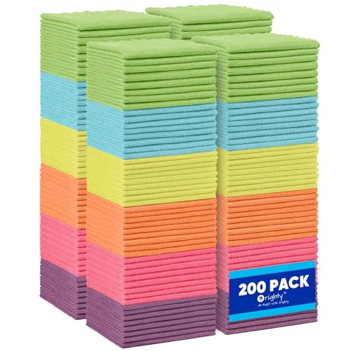 Long-Lasting Microfiber Cleaning Cloth Bulk 200 Count Refined