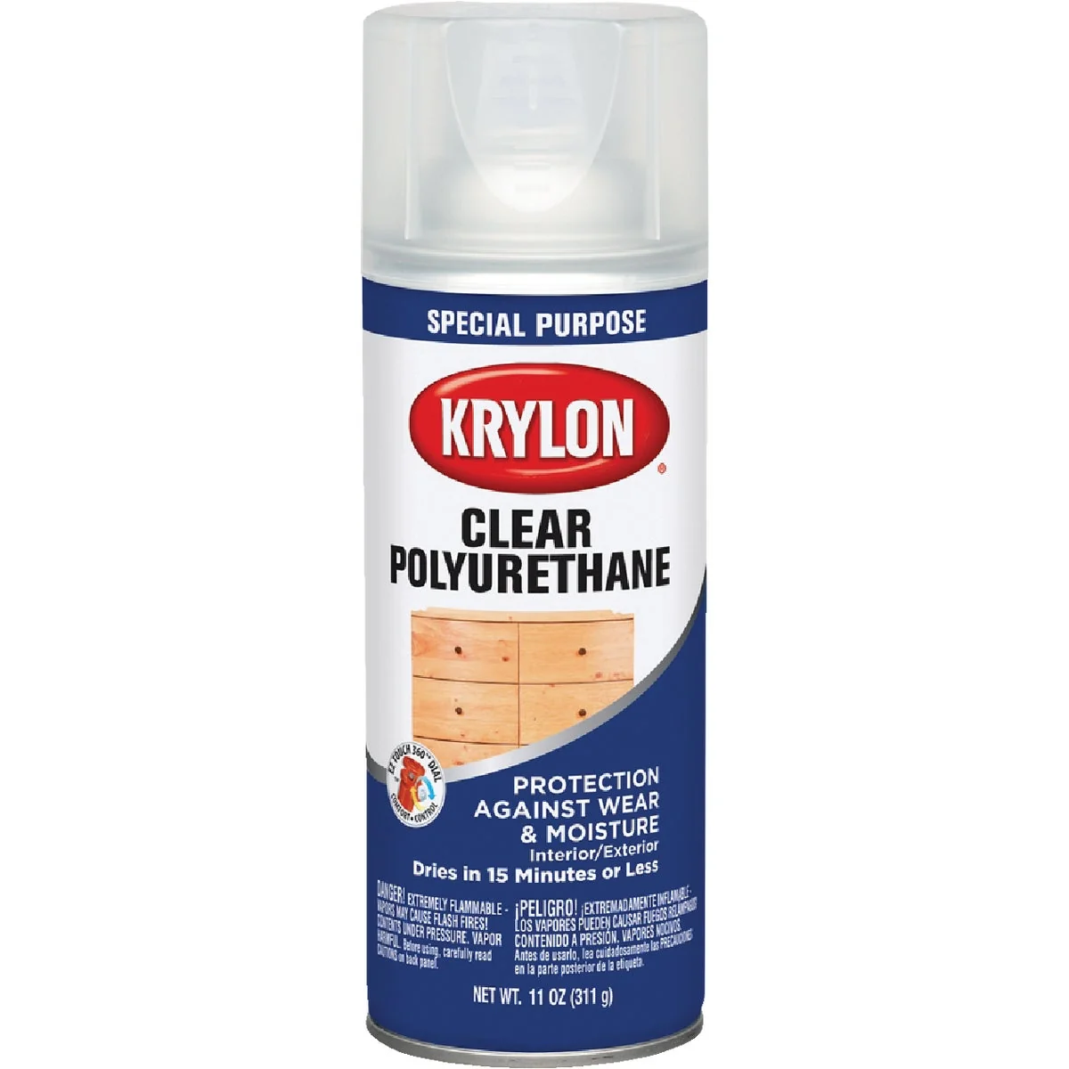 Elegant Krylon Satin Clear Spray Polyurethane 11 Oz. Original