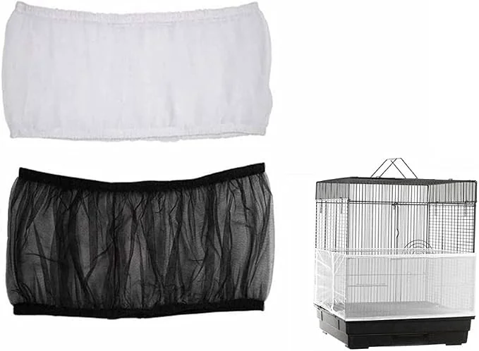 Detailed ISMARTEN Bird Cage Seed Catcher Airy Gauze Bird Cage Cover Seeds Guard First-Class