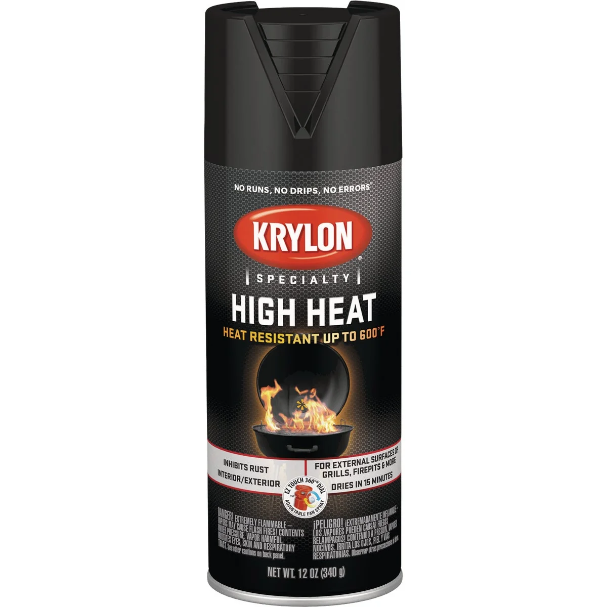 Excellent Krylon Flat Black 12 Oz. High Heat Spray Paint Smooth