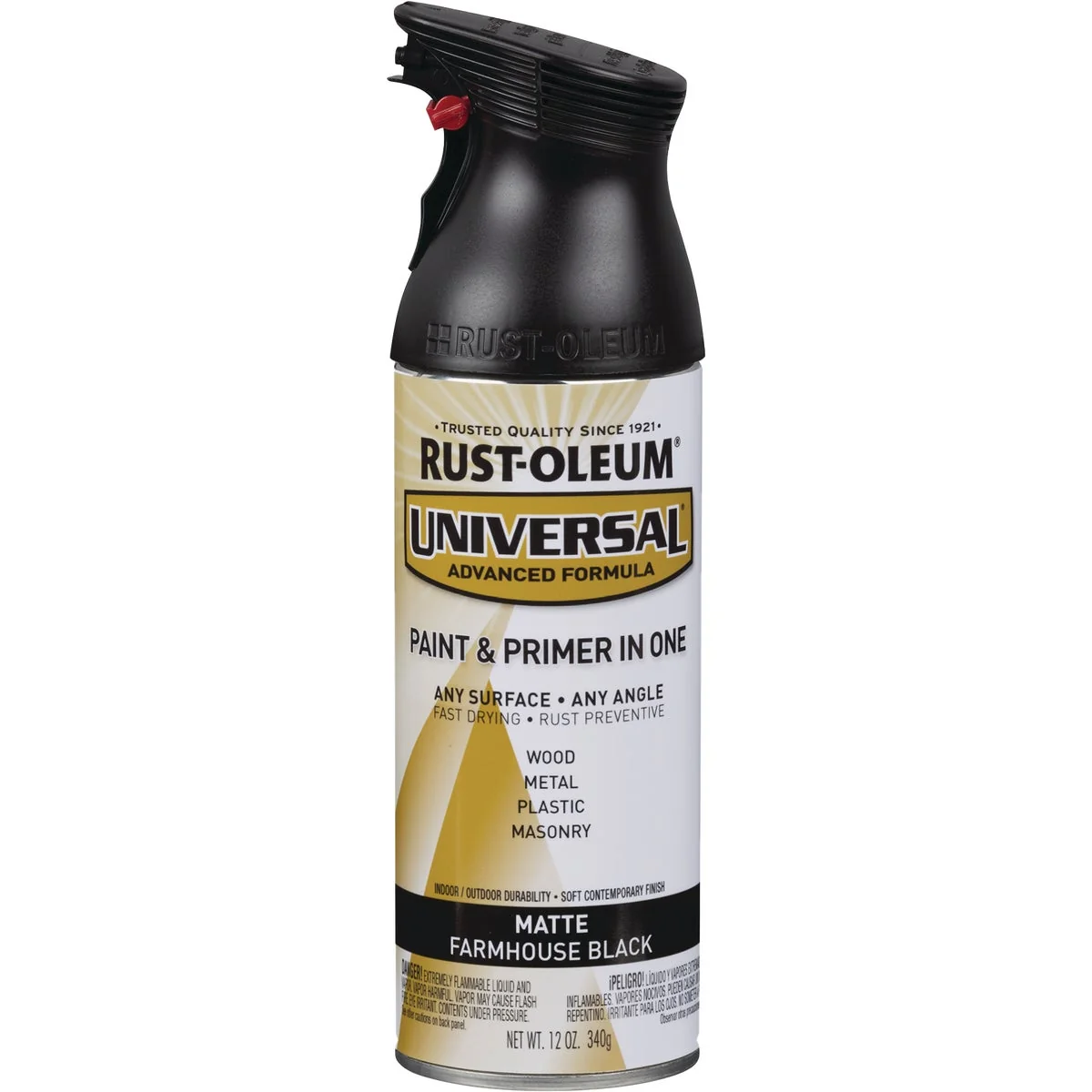 Reusable Rust-Oleum Universal 12 Oz. Matte Farmhouse Black Paint Advanced