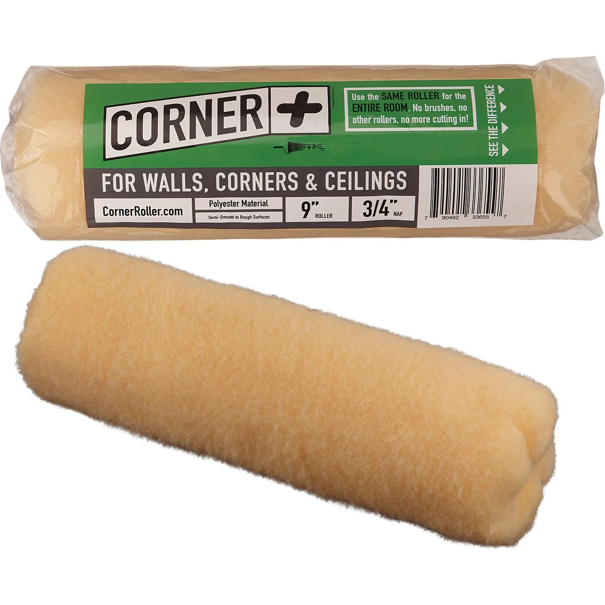 Recyclable Corner Roller 9 In. x 3 4 In. Knit Paint Roller Cover Practical