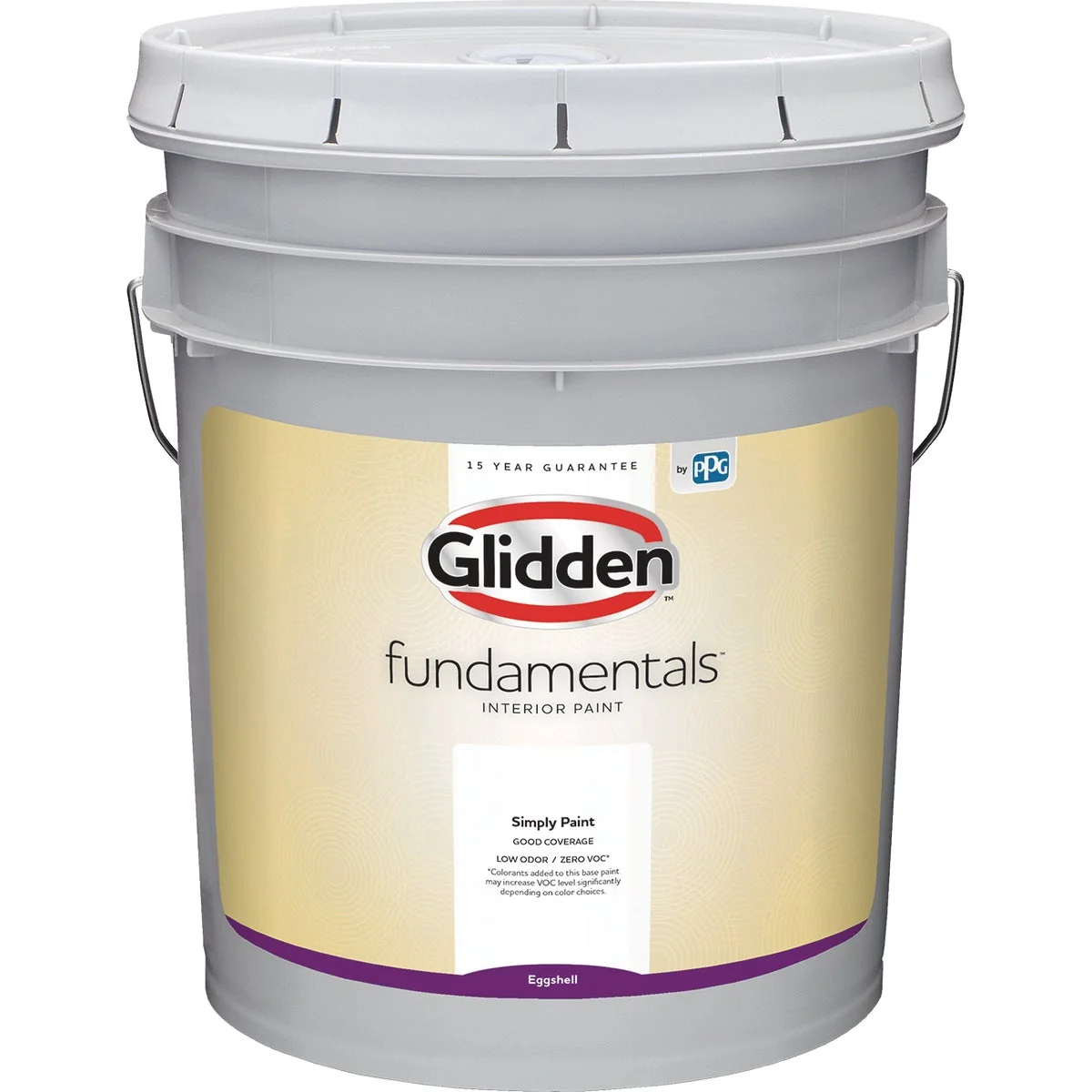Selected Glidden Fundamentals Interior Paint Eggshell White Pastel Base 5 Gallon Enhanced