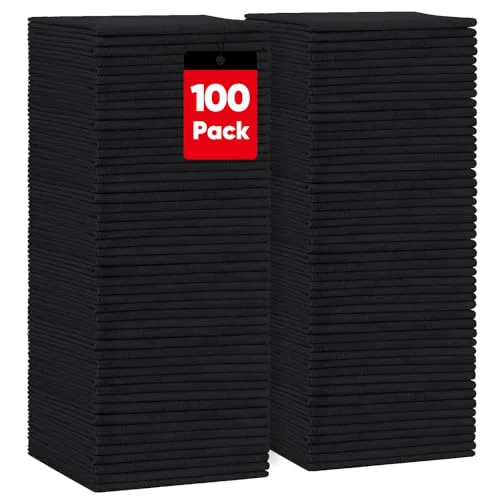 Official Black Microfiber Cleaning Cloth 100PK 100 Count Original Design