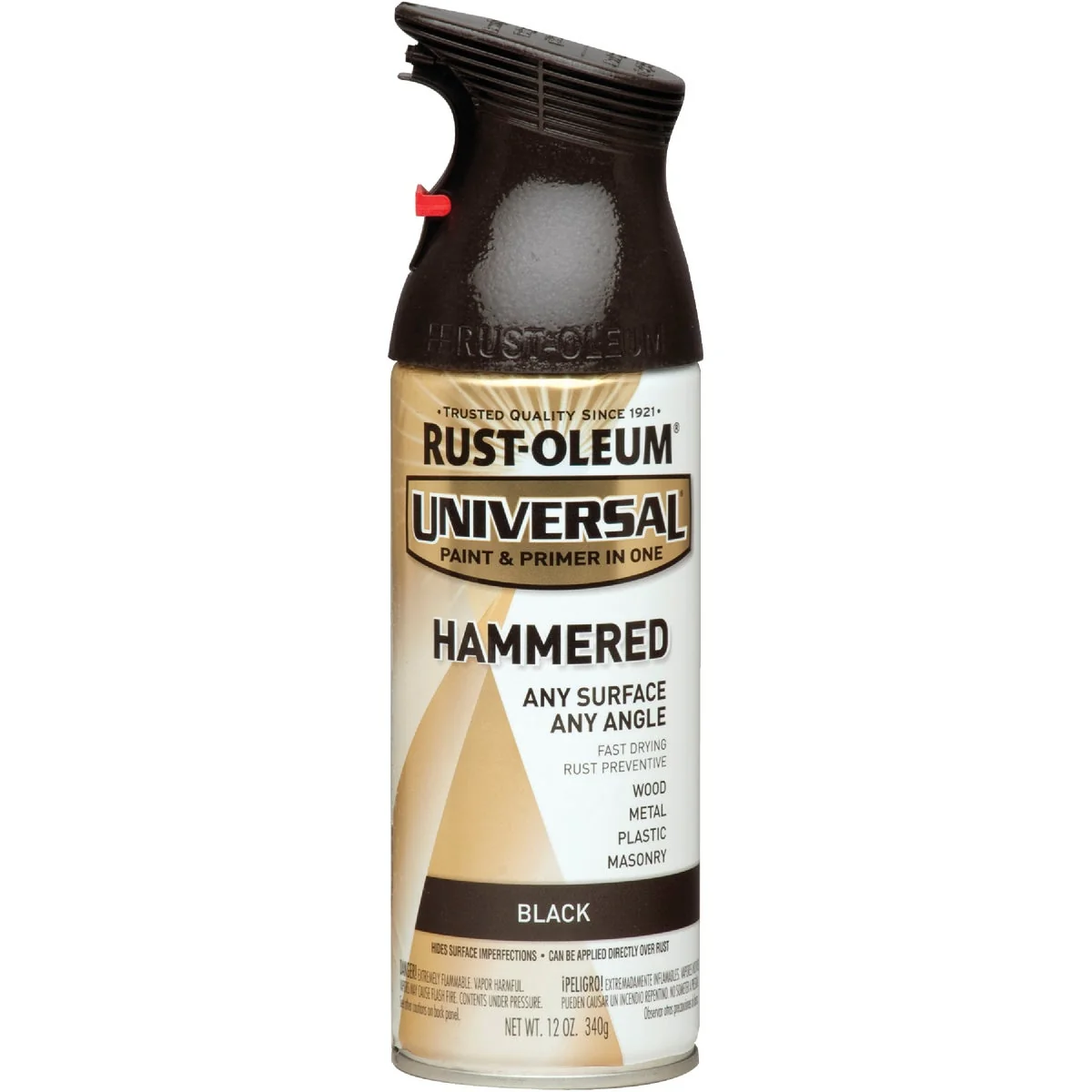 Safe Rust-Oleum Universal 12 Oz. Hammered Black Paint Secure
