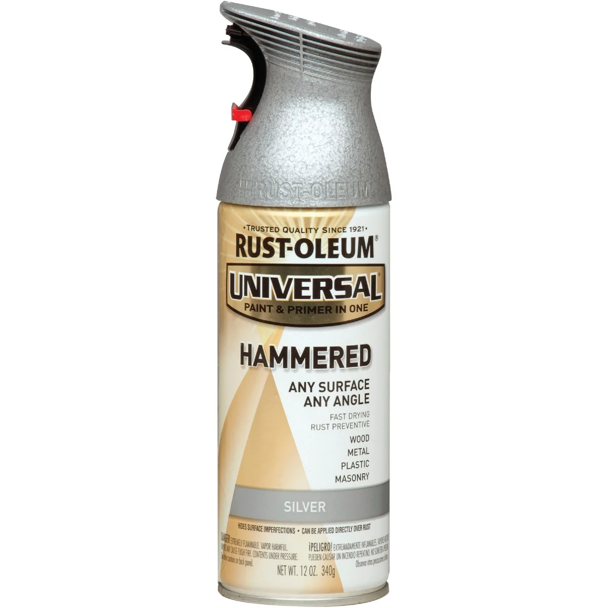 Efficient Rust-Oleum Universal 12 Oz. Hammered Silver Paint Verified