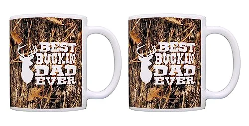 High-Quality Buckin Dad Ever Camo 11oz Coffee Mug 2 Count Durable