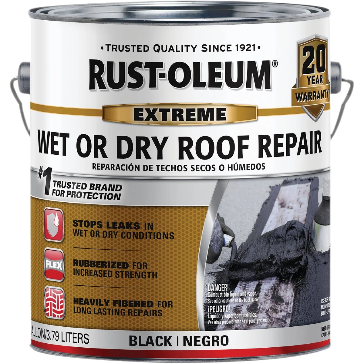 Clean Rust-Oleum 1 Gal. Black Extreme Wet or Dry Roof Repair Luxury