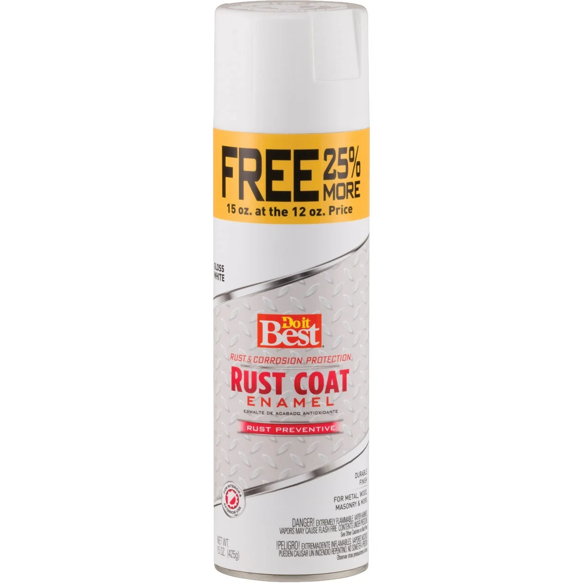 Durable Do it Rust Coat Enamel Gloss White 15 Oz. Anti-Rust Spray Paint Fast