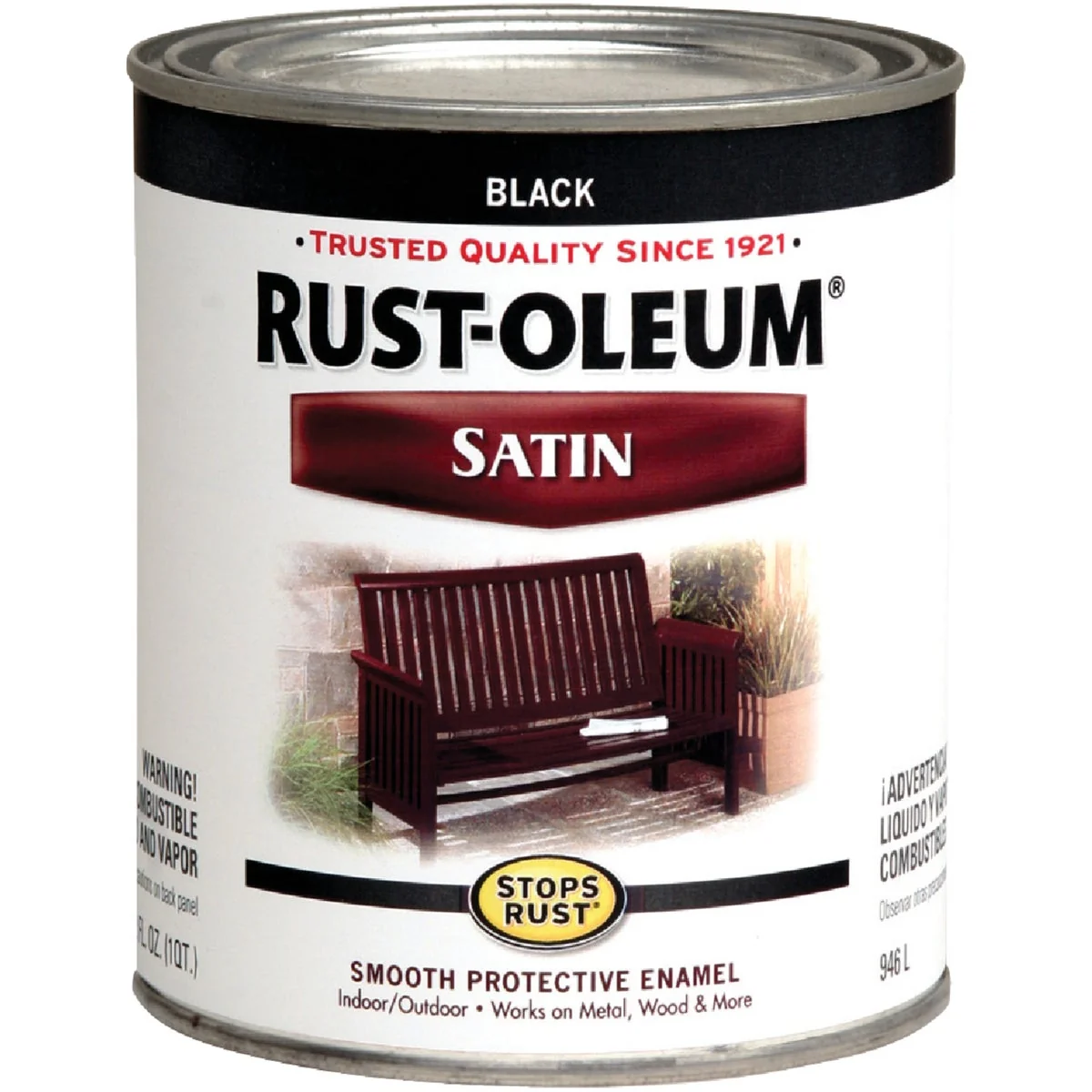 Comfortable Rust-Oleum Stops Rust Oil Based Satin Protective Rust Control Enamel Black 1 Qt. Sustainable