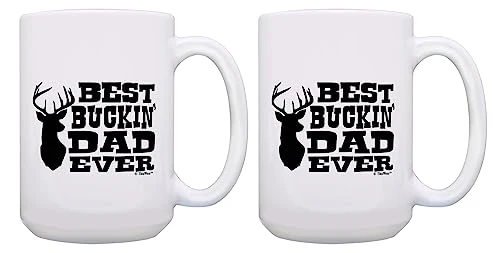 Outstanding Buckin Dad Ever 15oz Coffee Mug 2 Count Modern