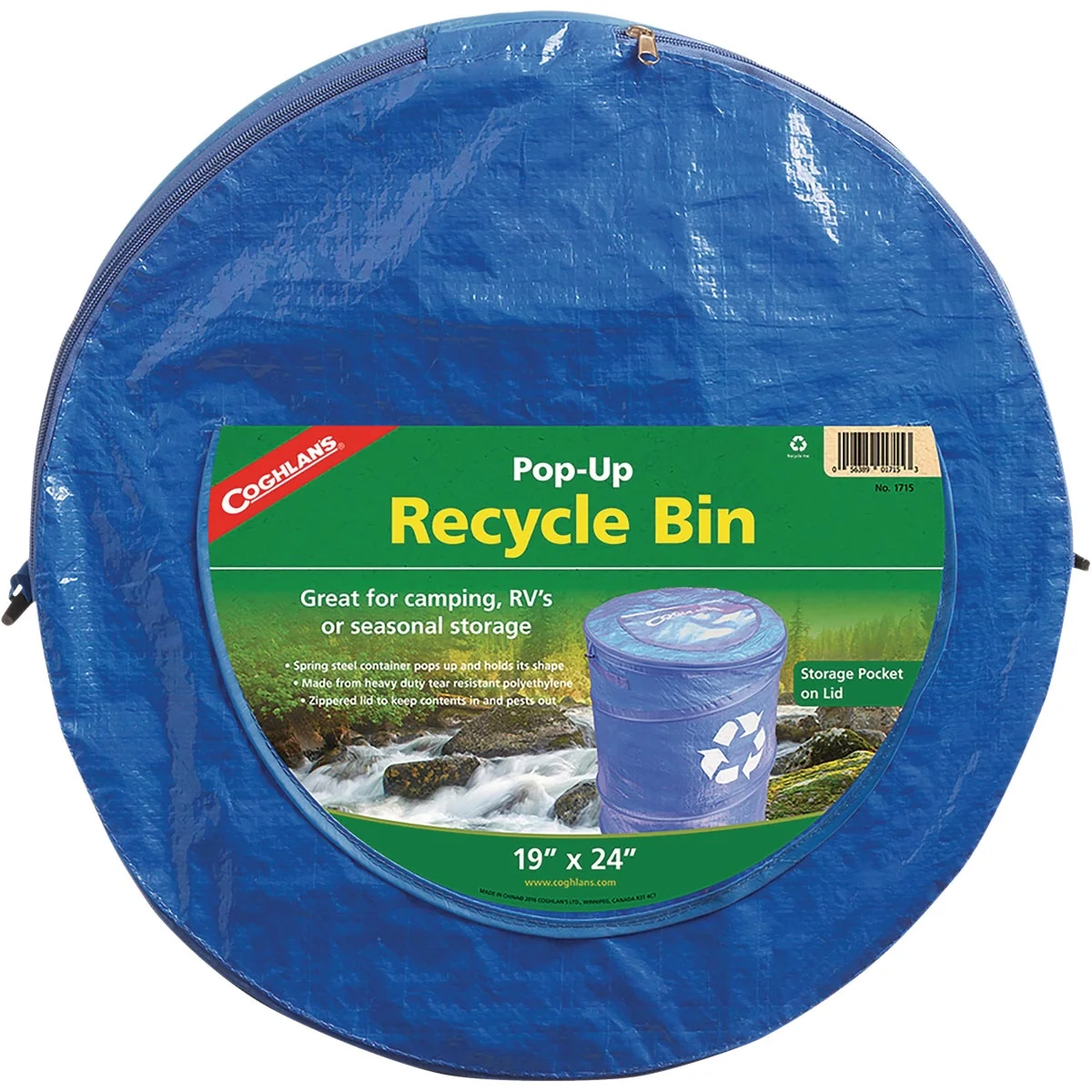 Durable Coghlans 29.5 Gal. Pop-Up Recycle Bin Sophisticated