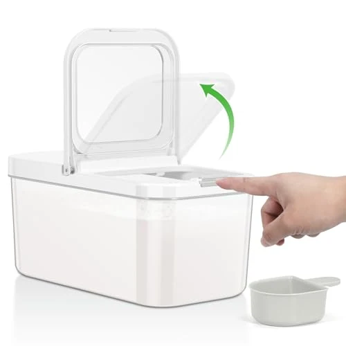 Detailed 12 Lbs Rice Flour Sugar Storage Containers Dry Food Holder with Flip User-Friendly