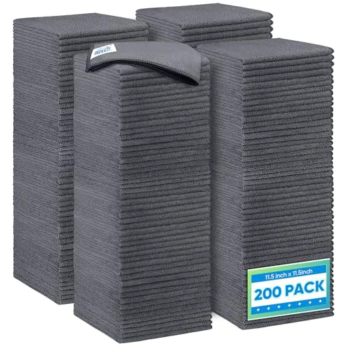 Specialty Grey Microfiber Cleaning Cloth 200 Pack 200 Count Practical