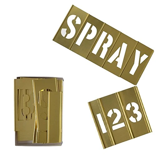 Versatile Brass Stencils Letters and Numbers 2 Inch Interlocking Letter Stencils 46 Count Unique
