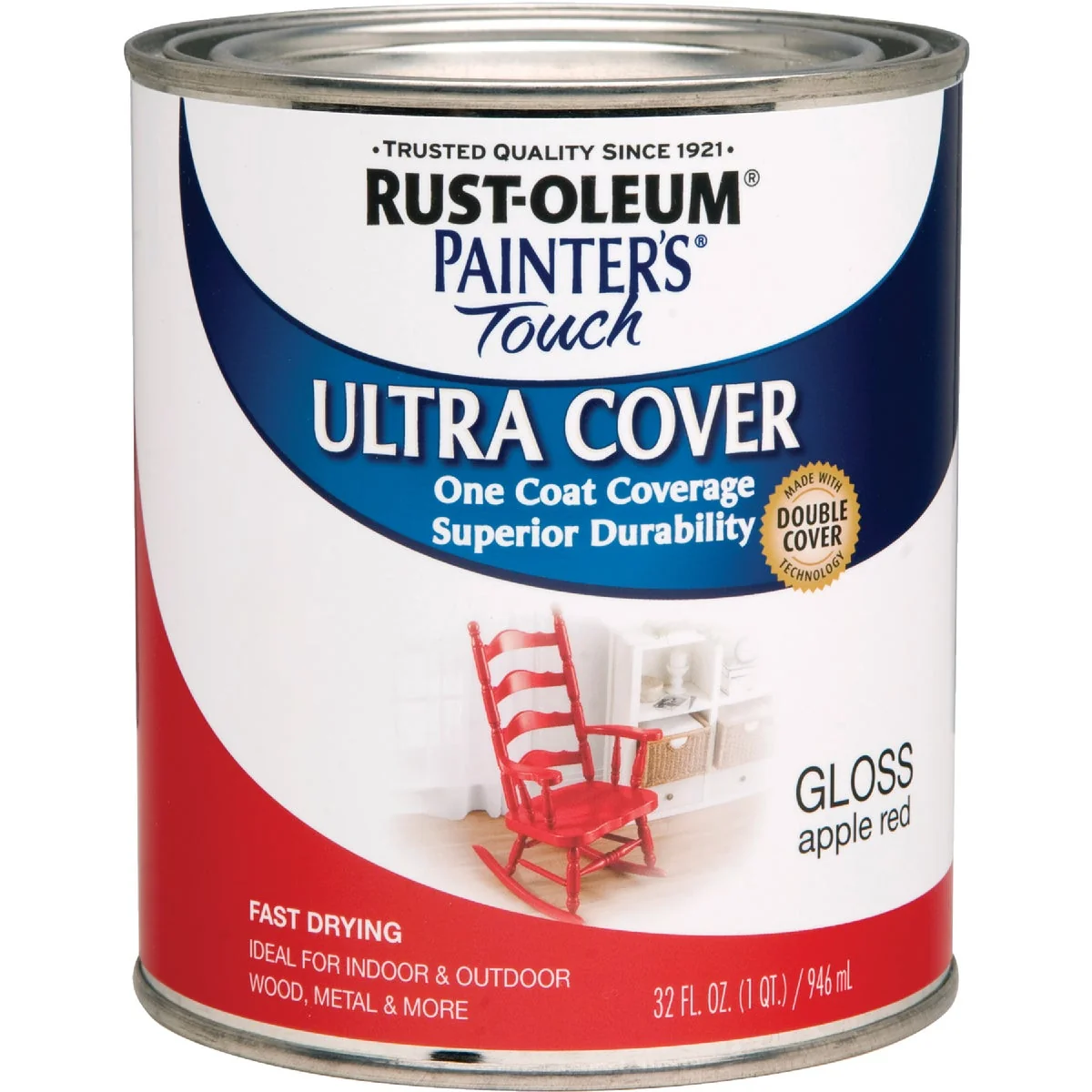 Quality Rust-Oleum Painter's Touch 2X Ultra Cover Premium Latex Paint Apple Red 1 Qt. High-End